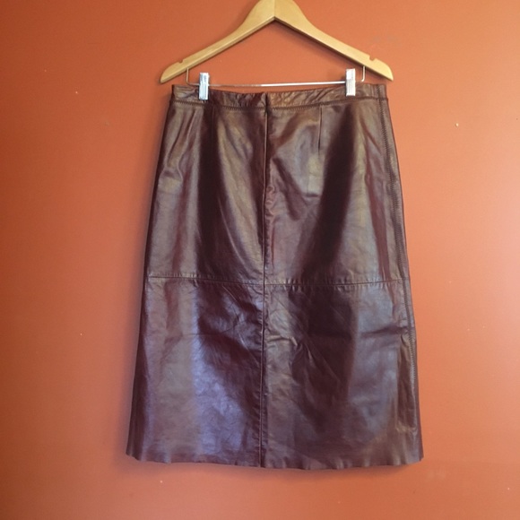 GAP Leather high waist midi pencil skirt size 14 - Picture 3 of 8